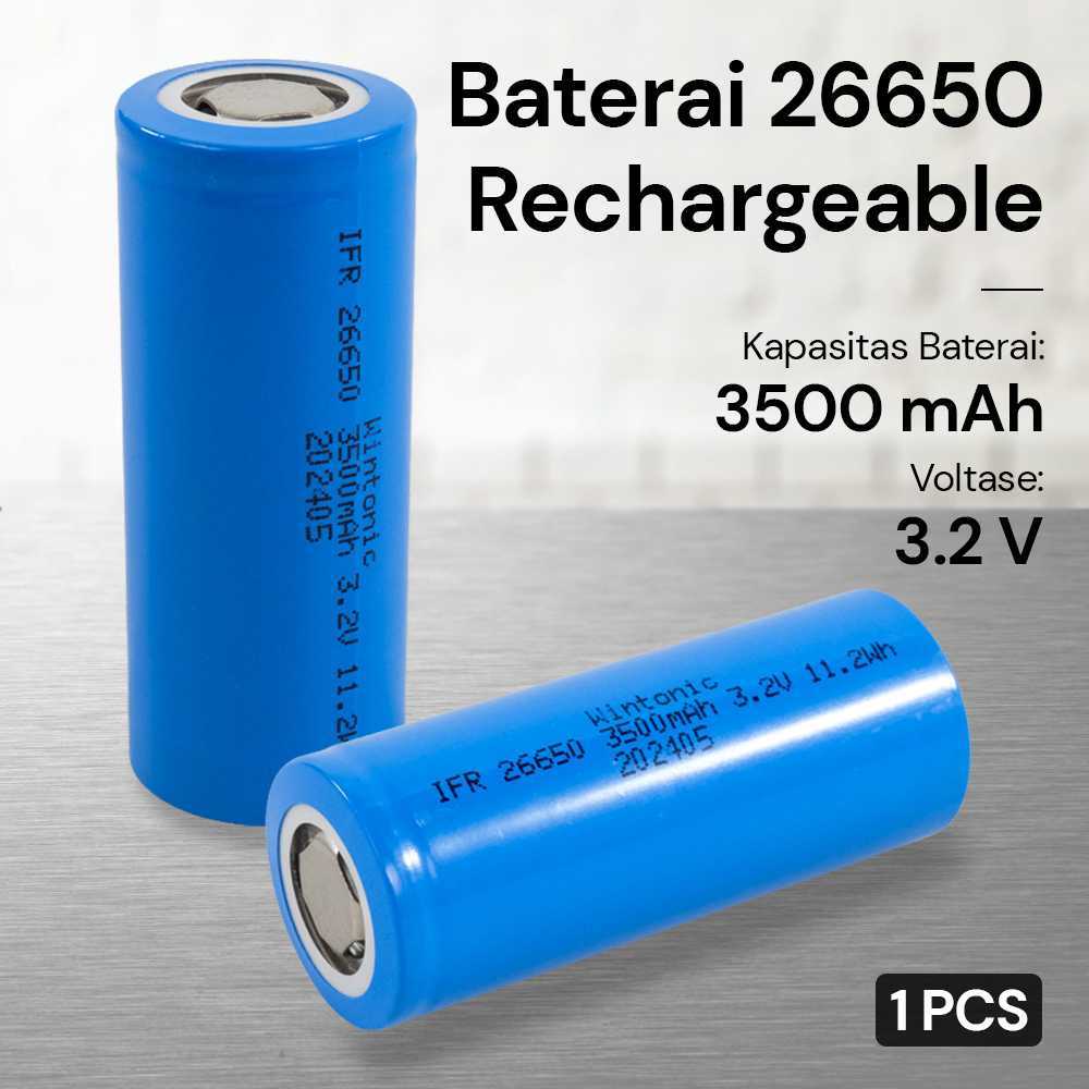 Baterai Rechargeable 26650 3.2V 1 PCS, Baterai Cas Kapasitas Besar Senter Swat Lampu Emergency - 7VB