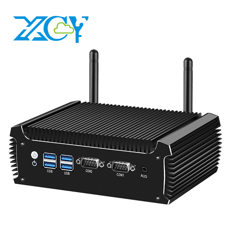 Fanless Industrial Mini PC Intel i3-8130U i5-8250U 2x DB9 RS232 RS485 2x LAN 6x USB Mini PCIe GPIO W
