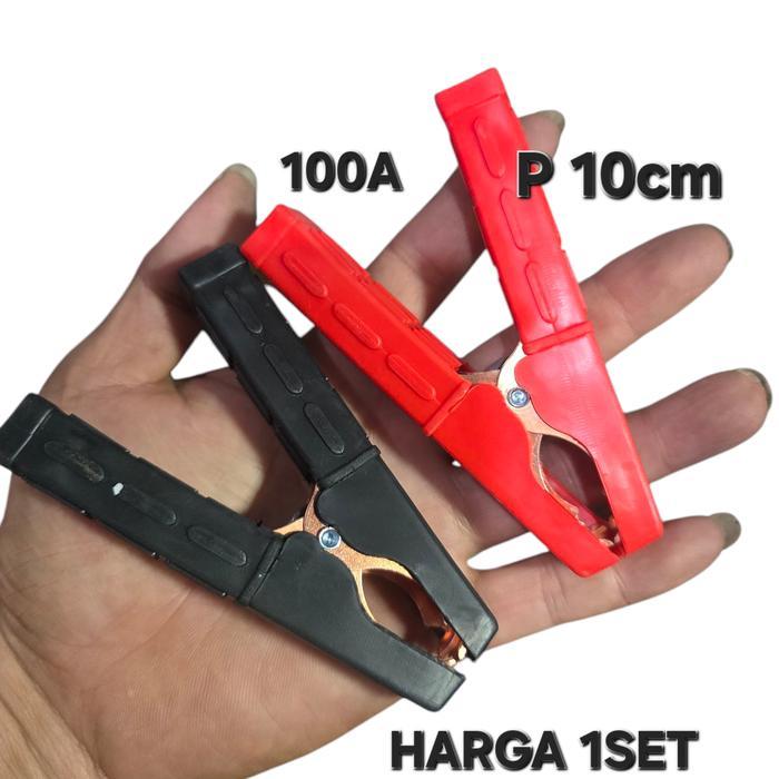( CLIP JEPIT ACCU JUMBO 1SET ) JEPITAN CAPIT KLEP AKI BATRE BATERAI MOBIL BUAT KABEL JUMPER MOBIL MO