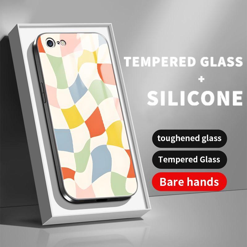 Kaca Glass Case For Iphone XR X XS Max 6 6S Plus 7 8 SE 2020 2022 Ip 7p 6sp Ten 10 2 Slikon Back Sim