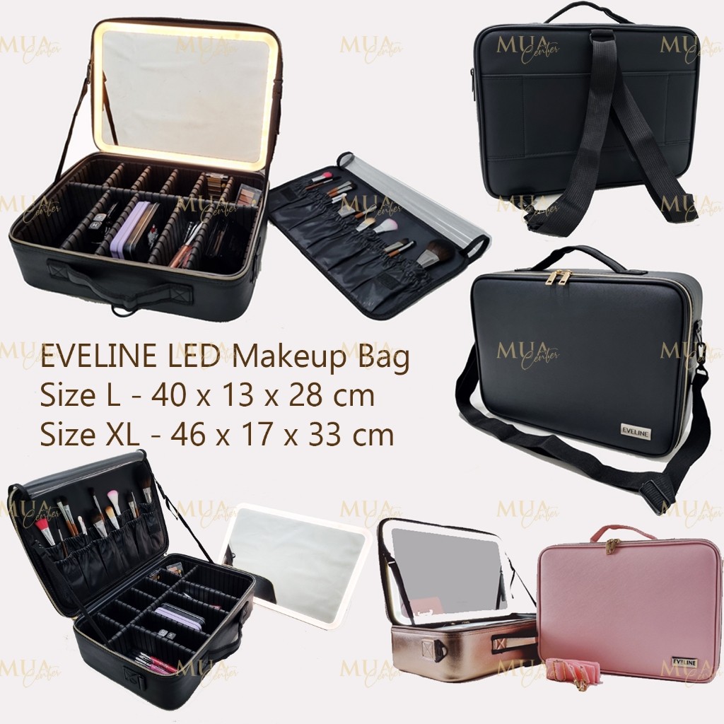 Tas Makeup Lampu / LED Makeupartist Bag MUA Beauty Case EVELINE