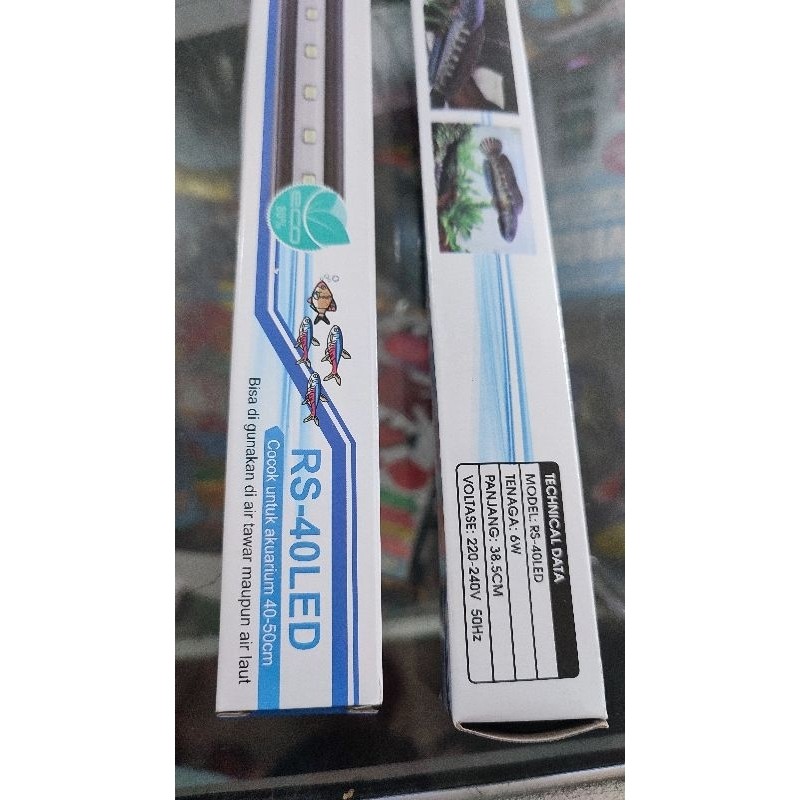 Lampu Celup Akuarium 40 Cm Putih Biru