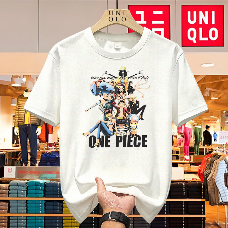 Kaos UNIQLO x One Piece Anime Original – T Shirt Luffy Zoro Sanji Unisex Lengan Pendek Best Seller
