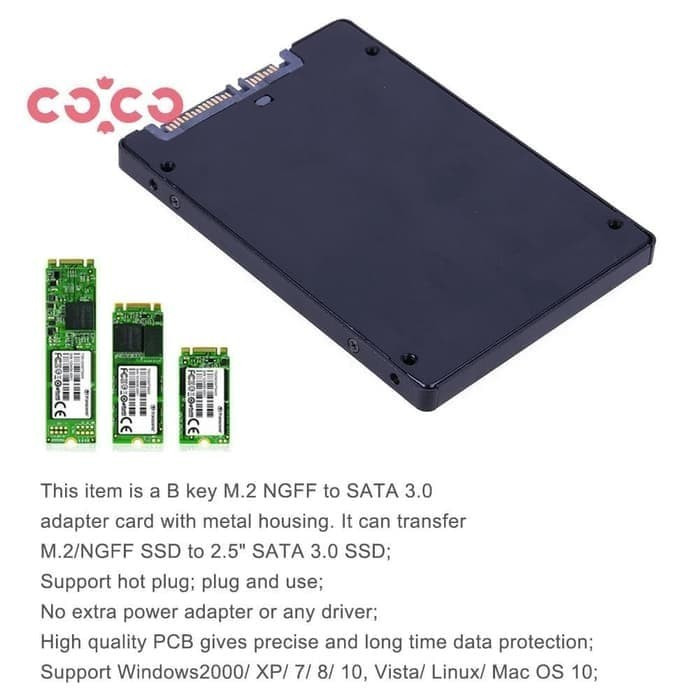 Casing ssd M.2 NGFF SSD to 2.5" SATA3.0 Converter