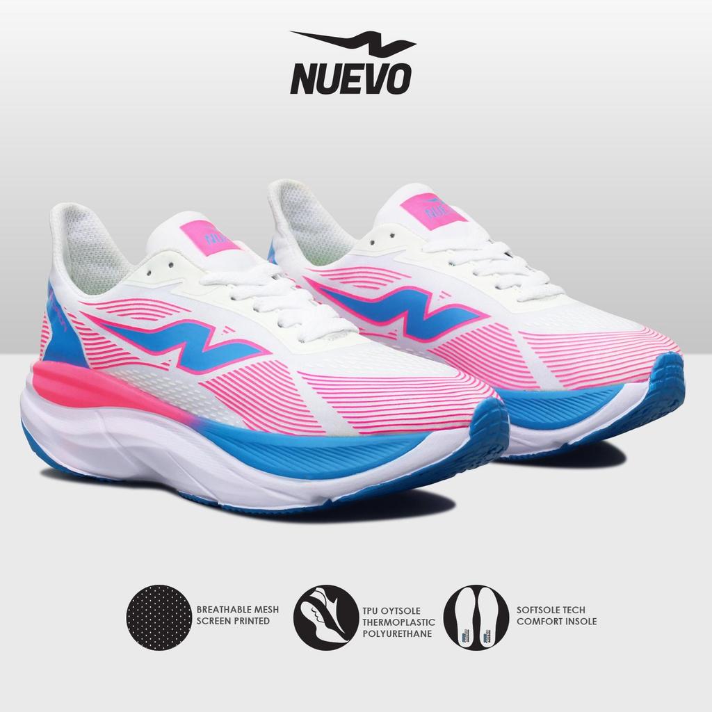 NUEVO - Sepatu Lari Pria Nuevo Orion Putih Pink Olahraga Sneakers Running promo bigsale