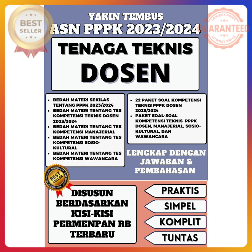 YAKIN TEMBUS ASN PPPK 2023/2024 TENAGA TEKNIS DOSEN IDO68 BukuAsn.id