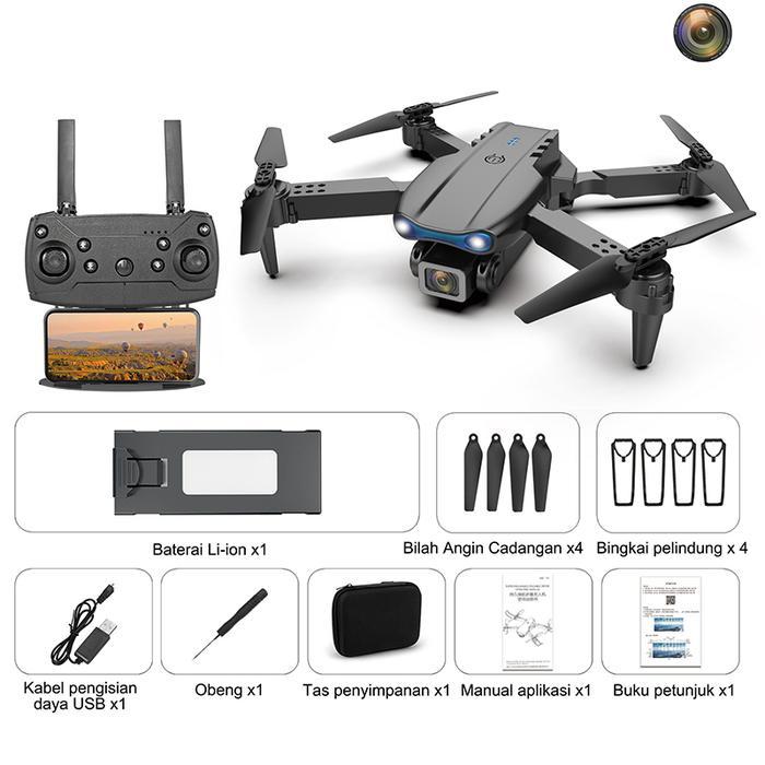 Roscloud Drone RC E99, kamera kendali jarak jauh 4k piksel, mainan terbang kendali jarak jauh Wifi d