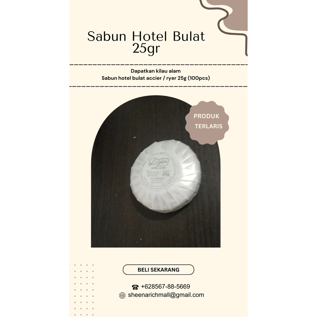 sabun hotel bulat 25gr / round soap ryer (100pcs)