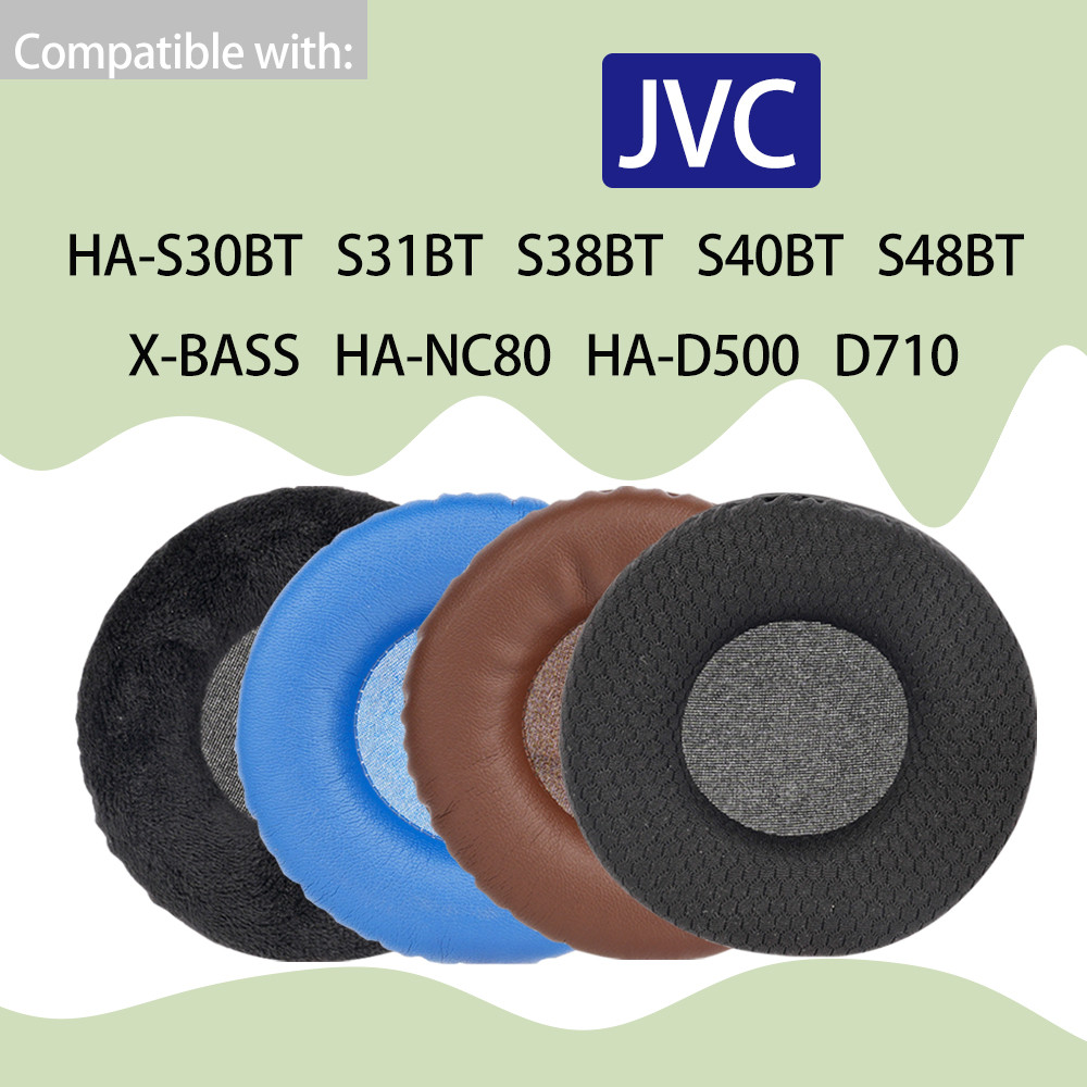 Black Earpads for JVC HA-S30BT S31BT S38BT S40BT S48BT Headphones X-BASS Ear Cushions NC80 D500 D710