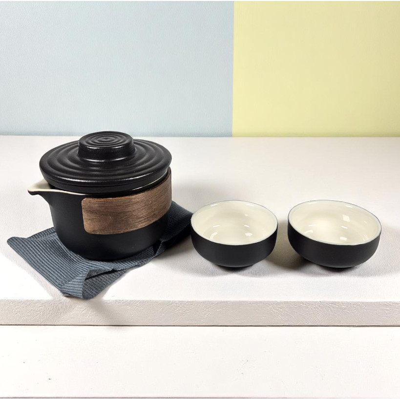 Set Teko Gelas Keramik Kopi Teh 1 Teapot 2 Cup Chinese Style