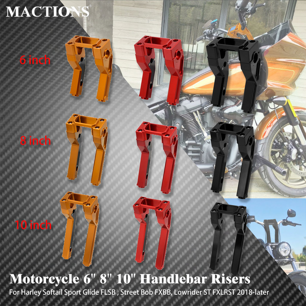 Peninggi Stang Motor 6'' 8'' 10'' Penjepit Stang Untuk Harley Softail Sport Glide FLSB Lowrider ST F