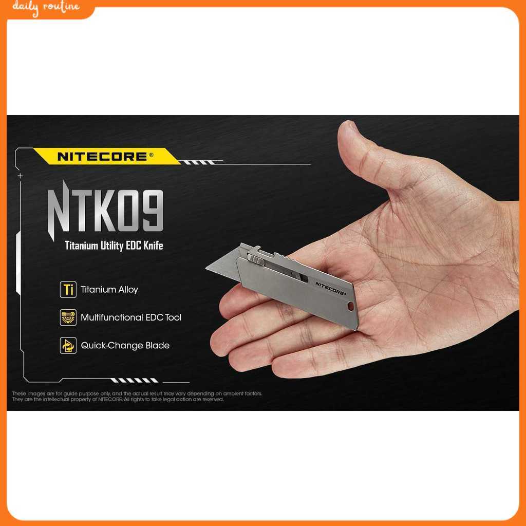 NITECORE Pisau Cutter Quick Change Blade Utility Knife Titanium Alloy - NTK09