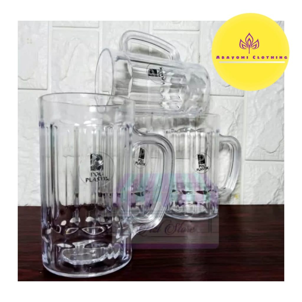 FLASHSALE [GGW] 1 LUSIN /12 PCS GELAS PLASTIK BESAR GELAS BENING GAGANG / GELAS BESAR / BAYAR