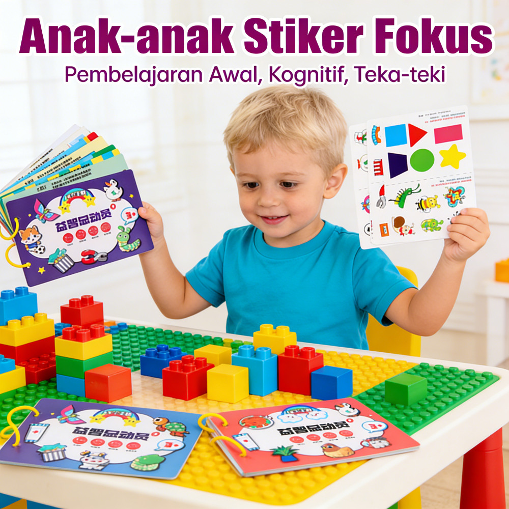 Pengajaran Anak-anak Awal Fokus Fokus Sihir Stiker Pelatihan Teka-teki Mainan Kognitif