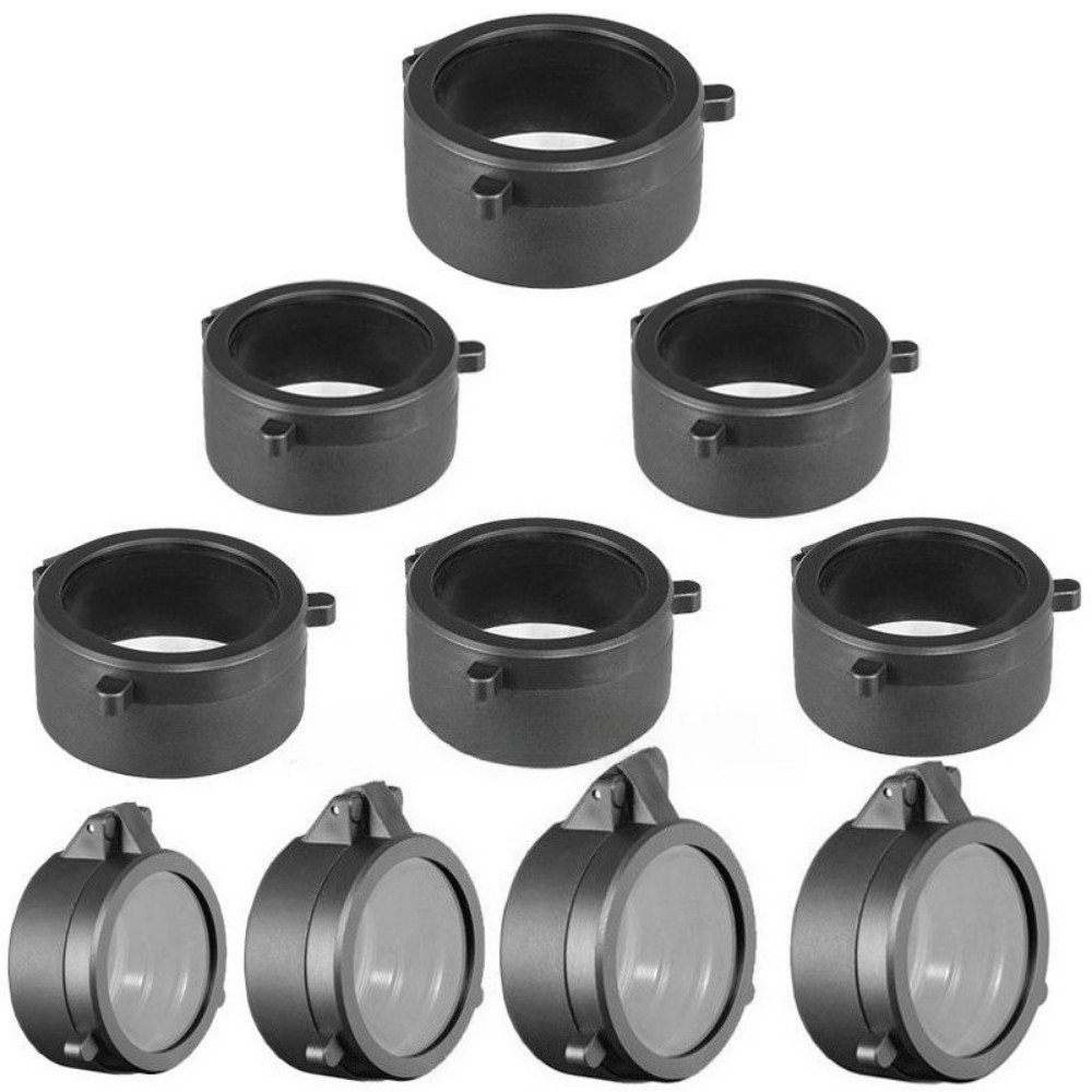 25mm-69mm Black Airsoft Hunting Rifle Scope Lens Cover Flip Up Quick Spring Protection Cap Objective