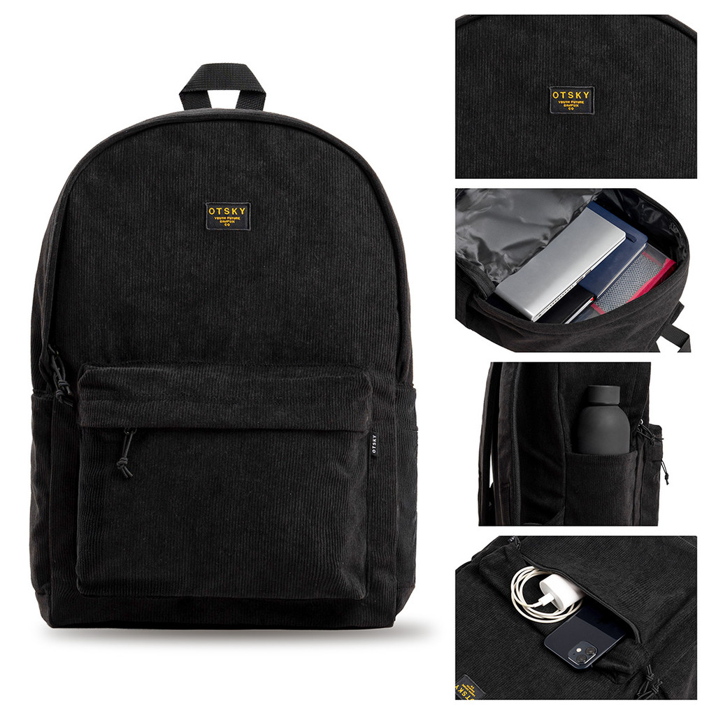 Otsky Tas Ransel Backpack Corduroy Font Legend