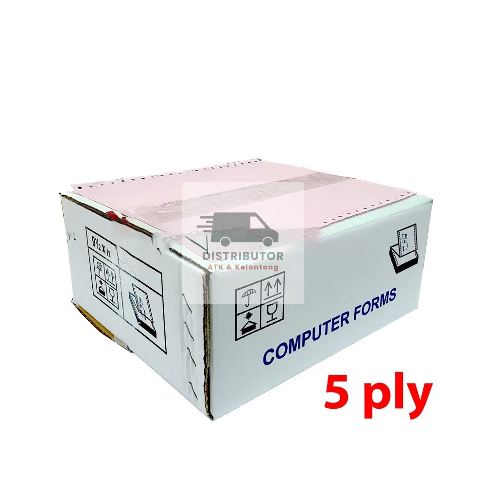CONTINUOUS FORM 5 PLY Bagi 2 dan full 9.5 x 11" Kertas Computer NCR