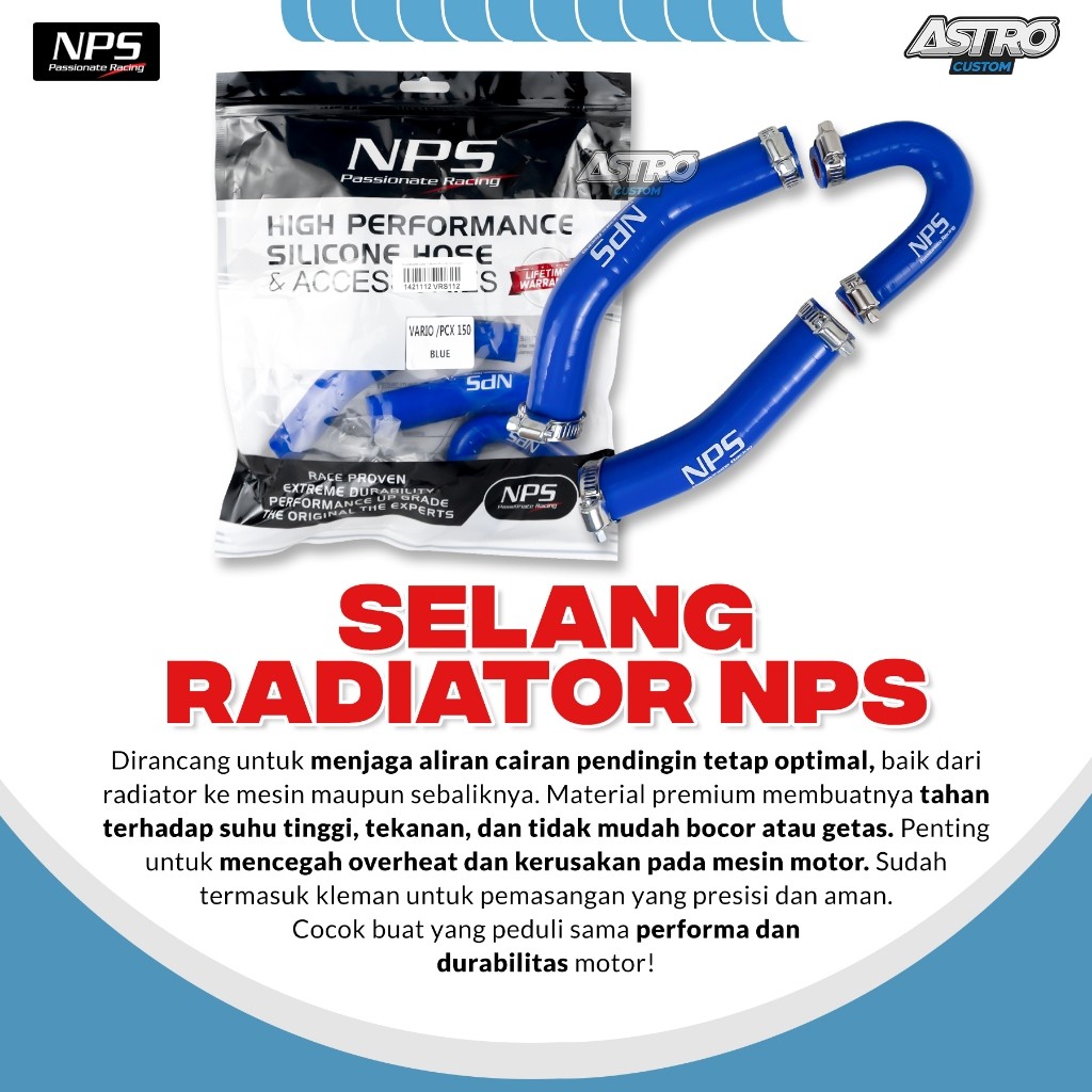 Selang Radiator Vario 125 Vario 150 Plus Kleman NPS Slang Radiator