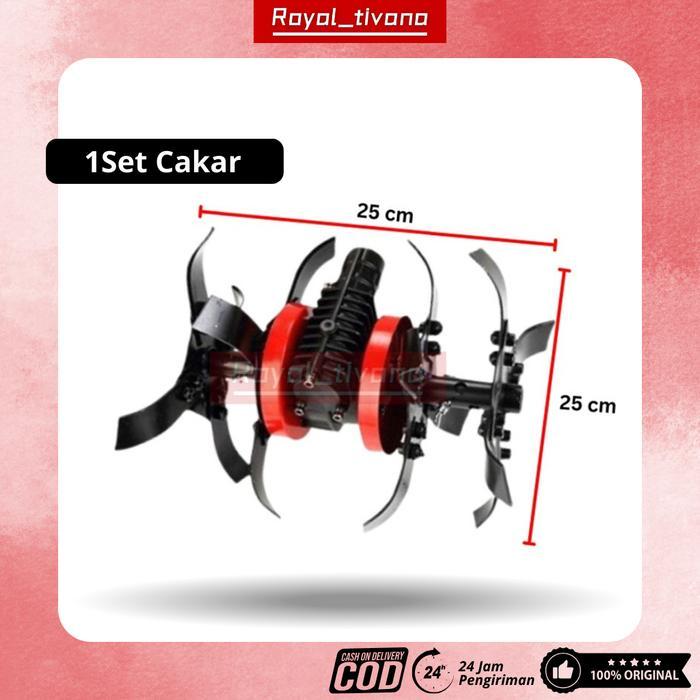 ROYAL TIVANA - Tilling Head Alat Penggembur Tanah 26mm AS 4/7/9 untuk Mesin Potong Rumput & Penggemb