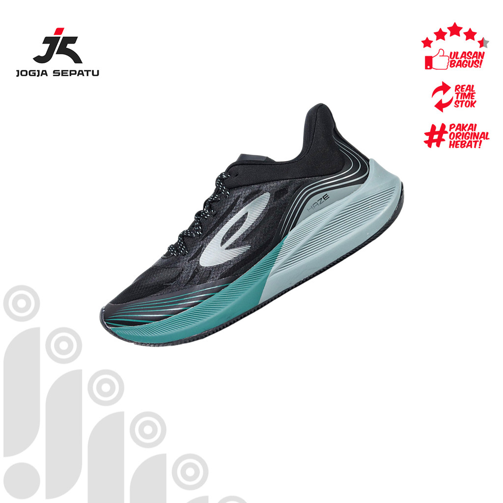 Sepatu Running 910 Nineten Haze Vision 1.0 - Hitam/Abu/Hijau Hydro