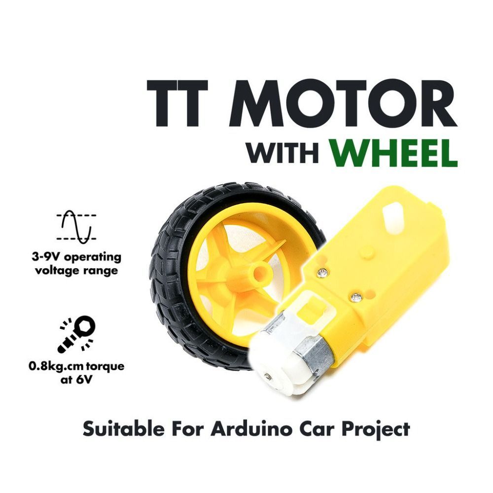 No-load Speed 3-6V DC Electric Motor ic Plastic TT Motor Tire Wheel Yellow 1:48 Dual Shaft Gear Moto