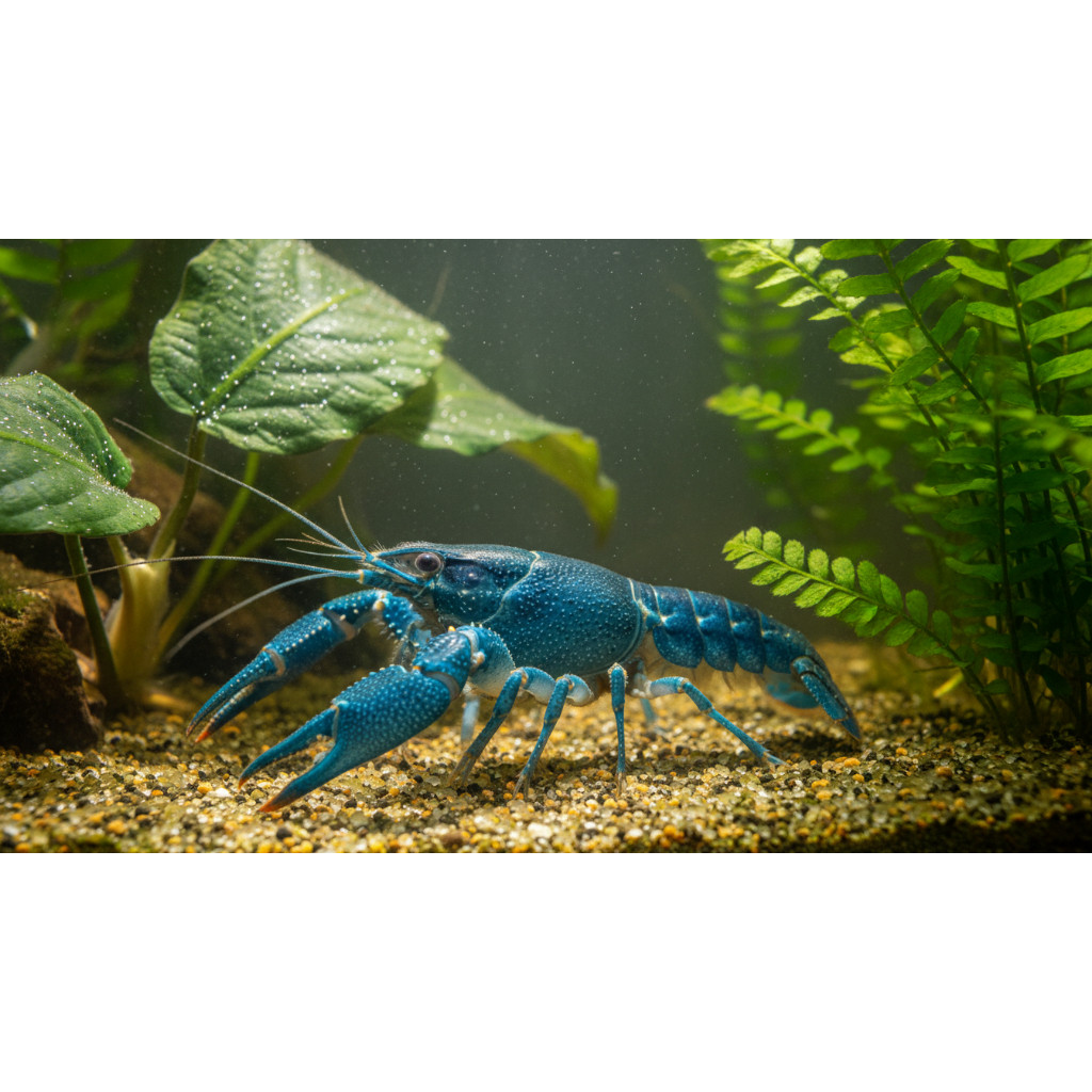 Lobster Hias Air Tawar Clarkii Biru Blue Ghost Crayfish Warna Solid Grade A Garansi Hidup