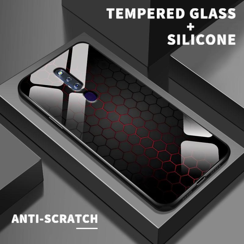 Glass Case OPPO F11 Pro F9 F5 Youth F27 F7 F15 F17 F19 F19s F1s F21 4G F21s F23 F25 Find X3 Lite K9x