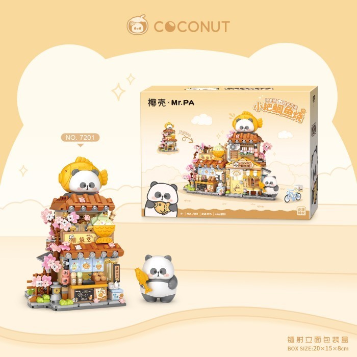 New LOZ mini brick Mr PA 7201 taiyaki and 7202 flower shop - LOZ mini street