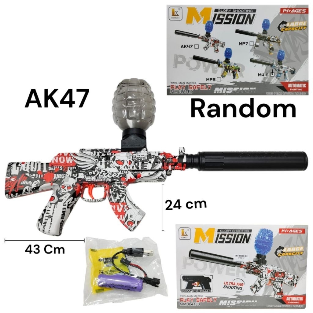 Mainan Anak 1260 mainan anak tembakan elektrik peluru gel/water gell/mainan tembakan electric gel bl