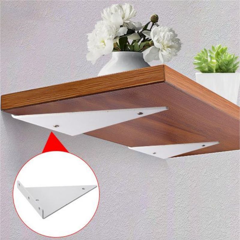 2pcs Bracket Ambalan Kayu Bracket Rak Dinding Ambalan Besi Siku Rak Bracket Siku Dinding