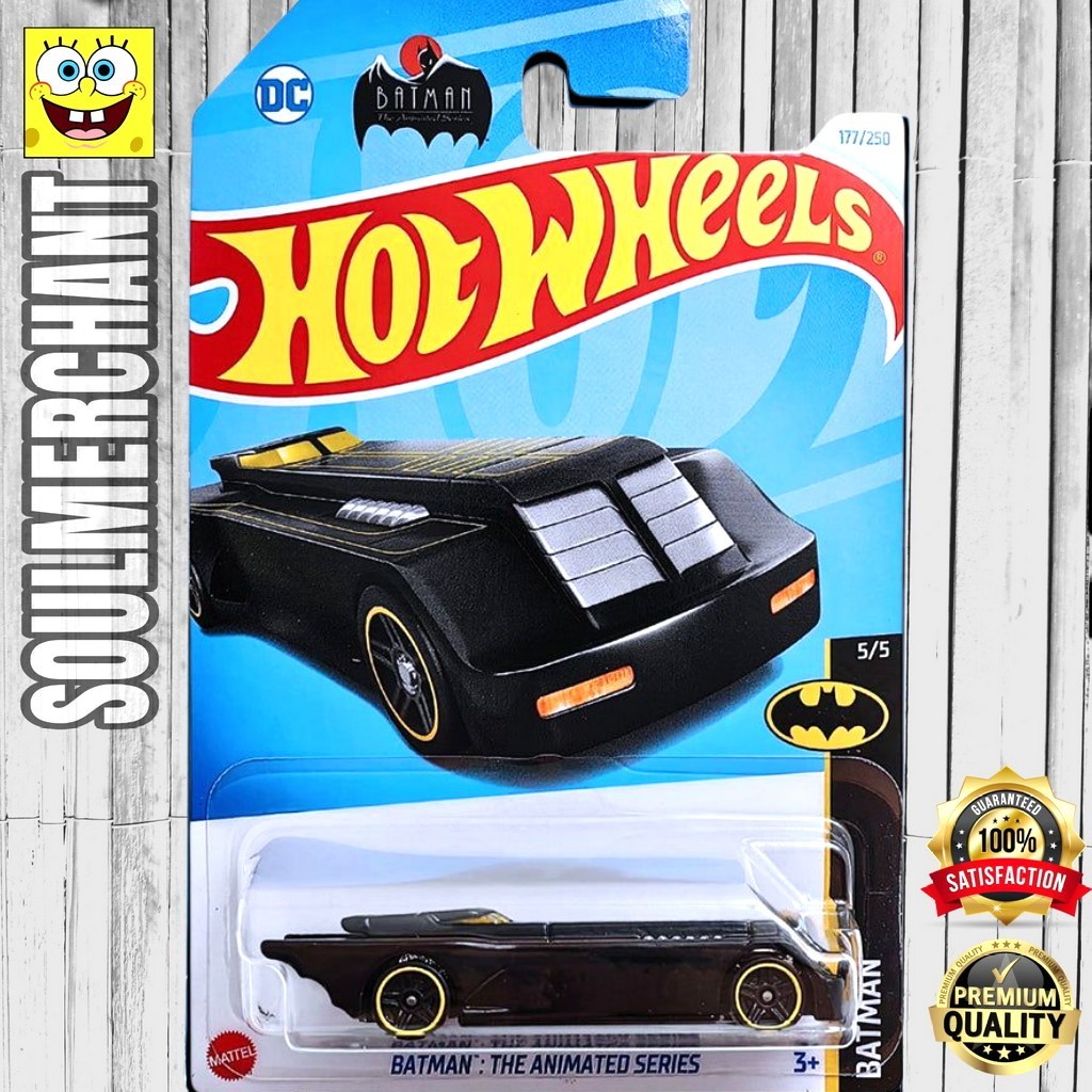 Hot Wheels Batman The Animated Series Hitam Kuning Diecast Batmobile