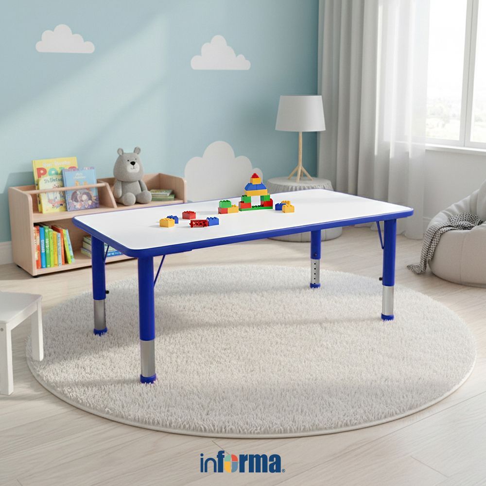 Informa Yuki Meja Belajar Anak Adjustable Rectangle - Biru Kids Study Table Perlengkapan Furniture B