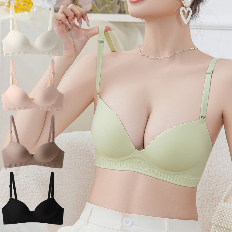 Aura Intim Bra Bra Nyaman Setengah Cup untuk Wanita, Bra Tanpa Kawat yang Dapat Diatur