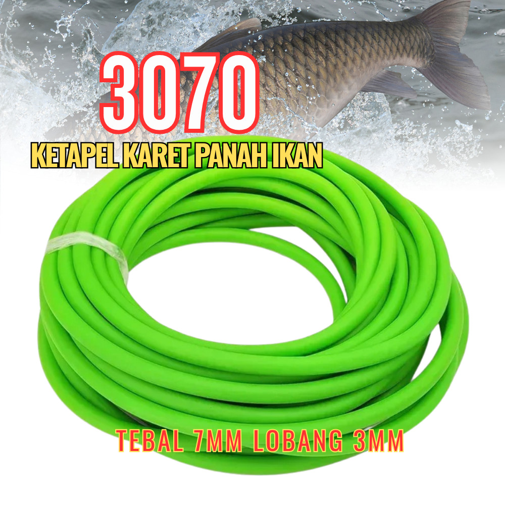 Karet Panah Ikan 3070 Speargun 7mm Ketapel Ikan Panah Hijau Tebal Slingshot Latex Lobang 3mm Green O