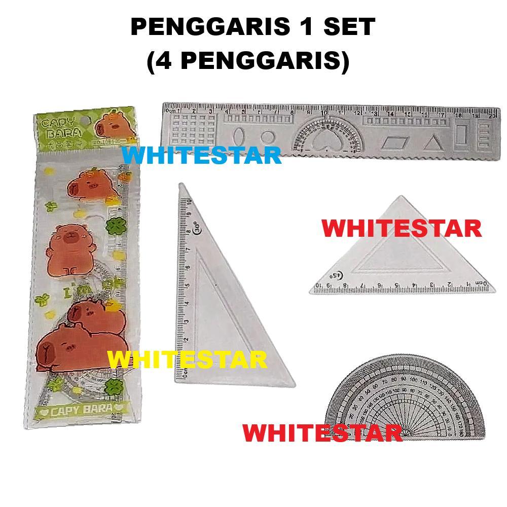 penggaris set lengkap karakter (1 set = 4 penggaris)