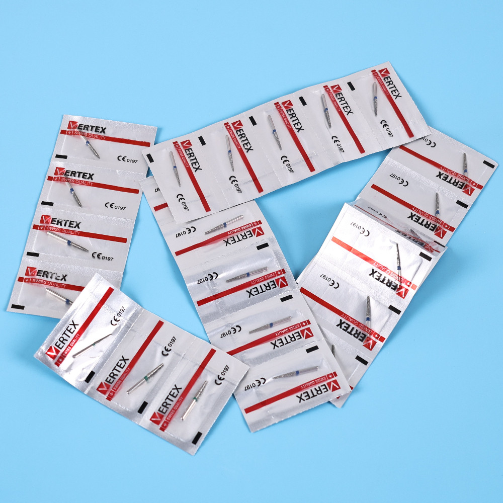 SYJH 100Pcs Bur Berlian Gigi Kemasan Terpisah 1.6mm Bur Strawberry Untuk Alat Poles Handpiece Kecepa