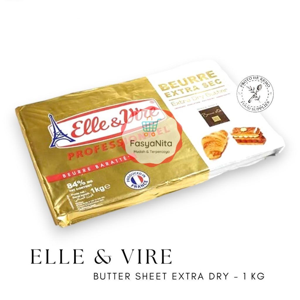 Butter Sheet Extra Dry Elle & Vire - 1KG & 2KG (EXP SEP 2026) - Fasyanita Online Fresh Mart Denpasar