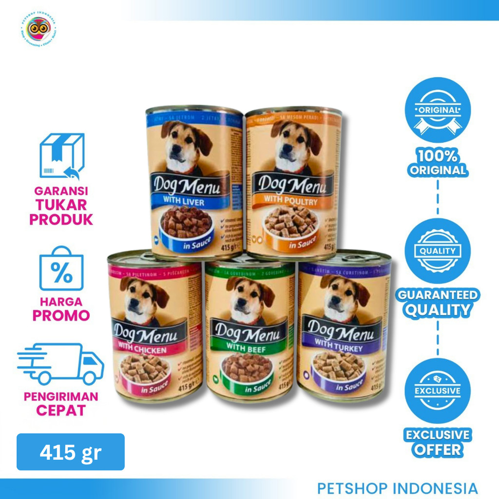 Dog Menue 415gr Wet Food Kaleng - Makanan Basah Anjing Premium