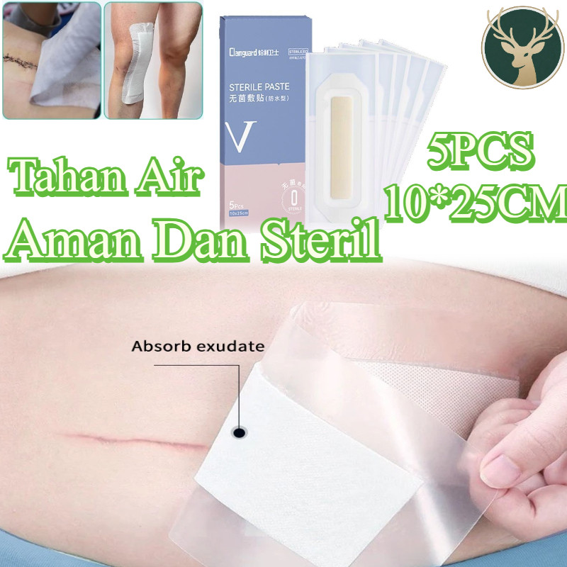5PCS/Box Steril Perban Operasi Caesar Breathable Perban/ Perban Luka Steril Medis Plester/ Anti Air 