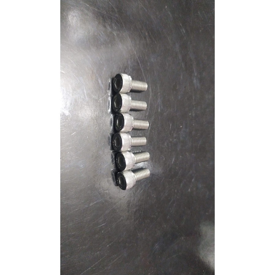 Baut L stainless stenlis M8x10 drat 12 panjang 1cm kunci L6