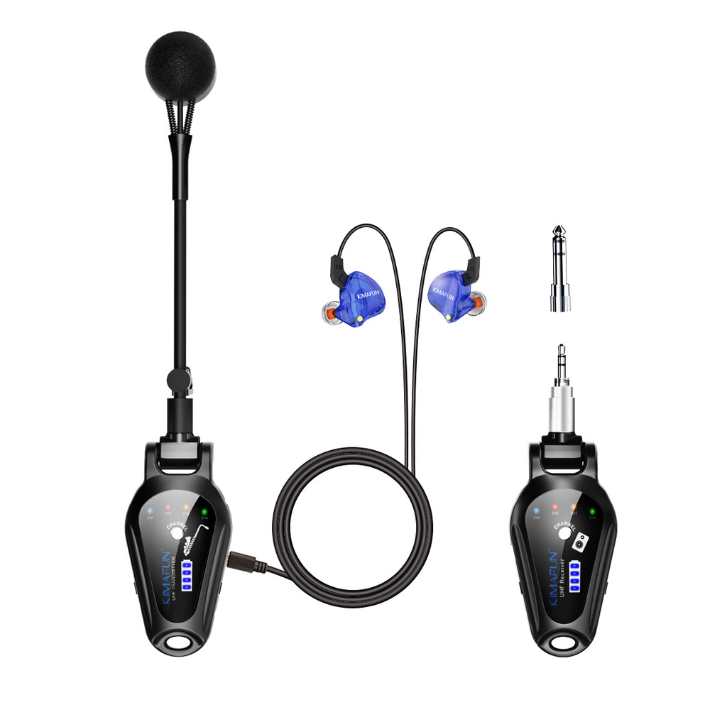 KMU3071 UHF Wireless Saxophone Microphone System,ClipOn trument Microphone for Saxophone with reverb