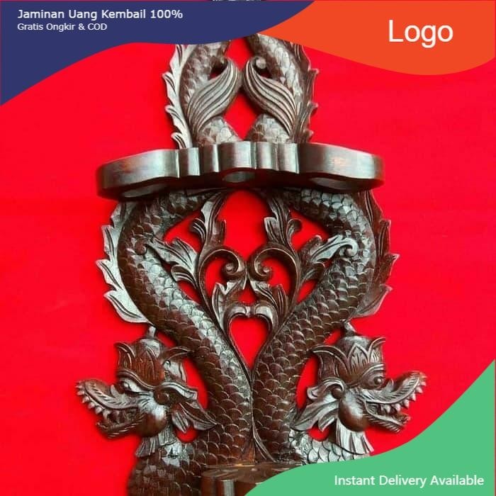 blawong jagrak tempat stand keris tempel dinding isi 3 ND14