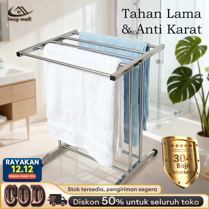 Jemuran Handuk Rak Handuk Kuat Kokoh Jemuran Handuk Stainless Jemuran Handuk Minimalis Rak Handuk