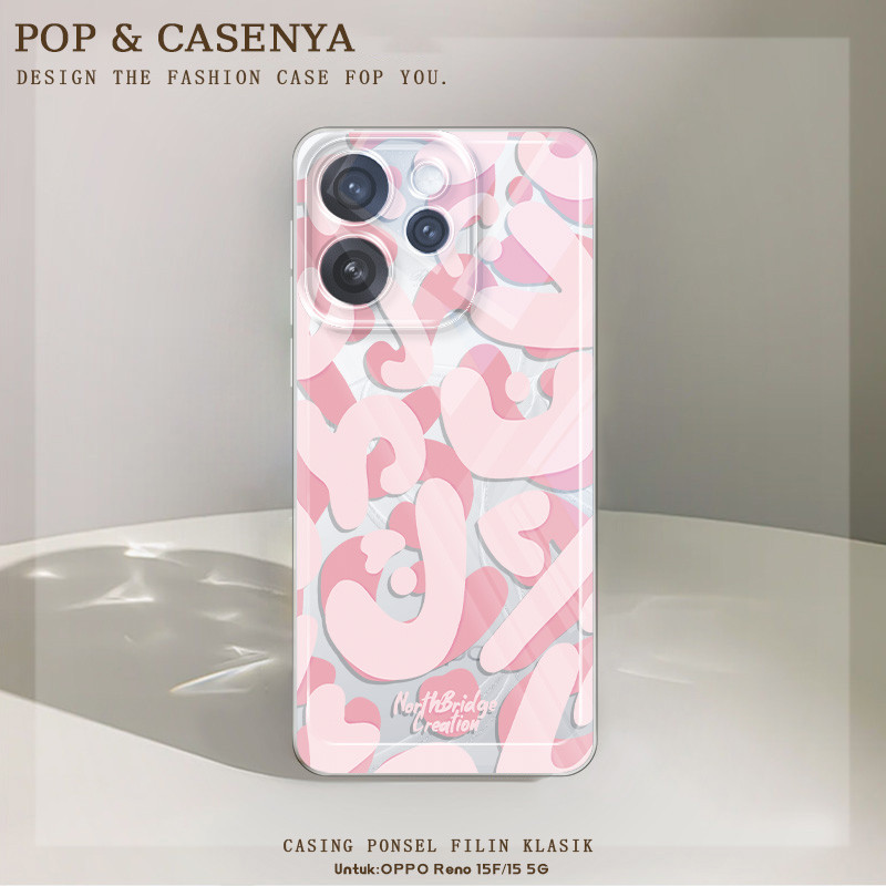Gaya grafiti merah muda Untuk Terbaru Case Hp OPPO Reno 15F 15 5G Soft Casing OPPO Reno 15F 15 5G Tk
