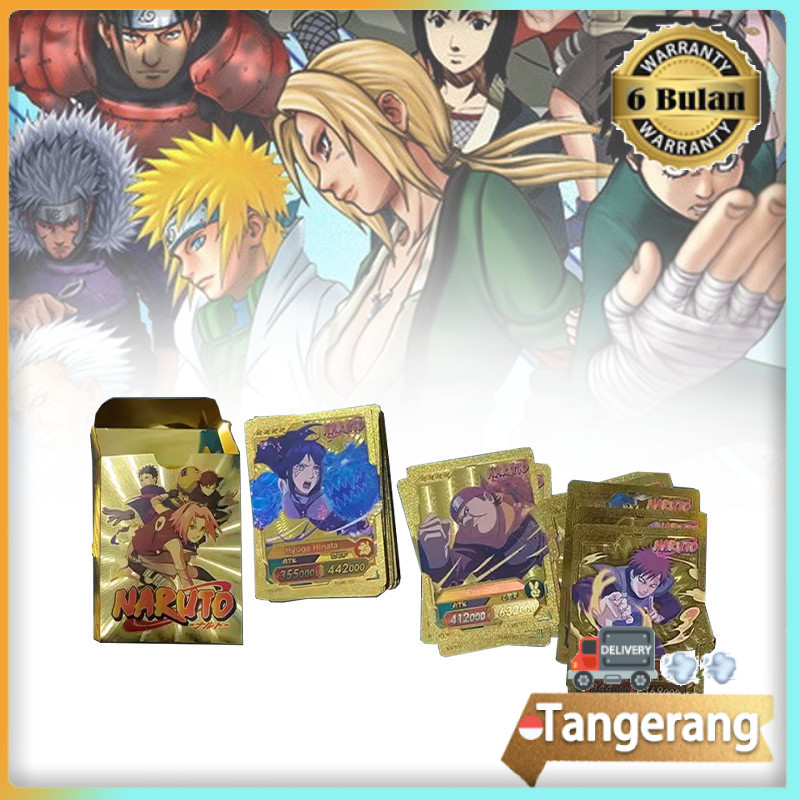 55pcs Naruto Gold Foil PVC Card Flash Card Kartu Naruto Anime