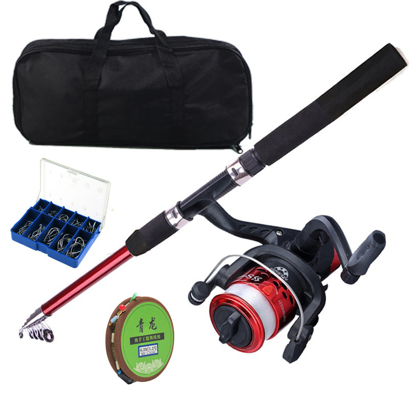 Satu Set Peralatan Memancing Lengkap Meliputi Tas Pancing Berkapasitas Besar, Joran Pancing, Reel,