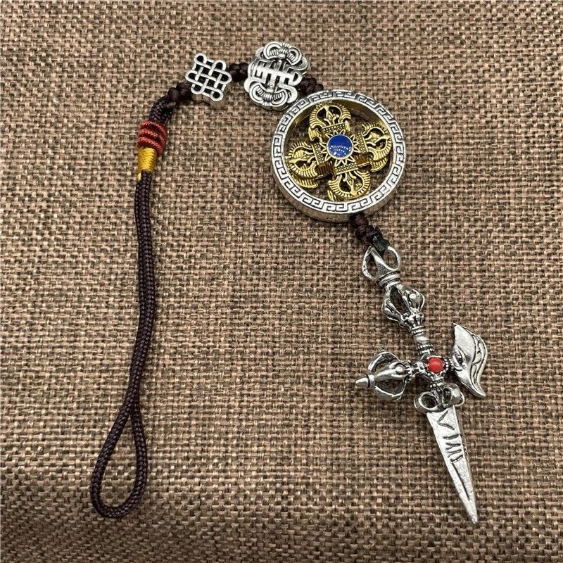 Liontin pinggang retro gaya etnik liontin anyaman liontin perak Miao vajra aksesoris alu