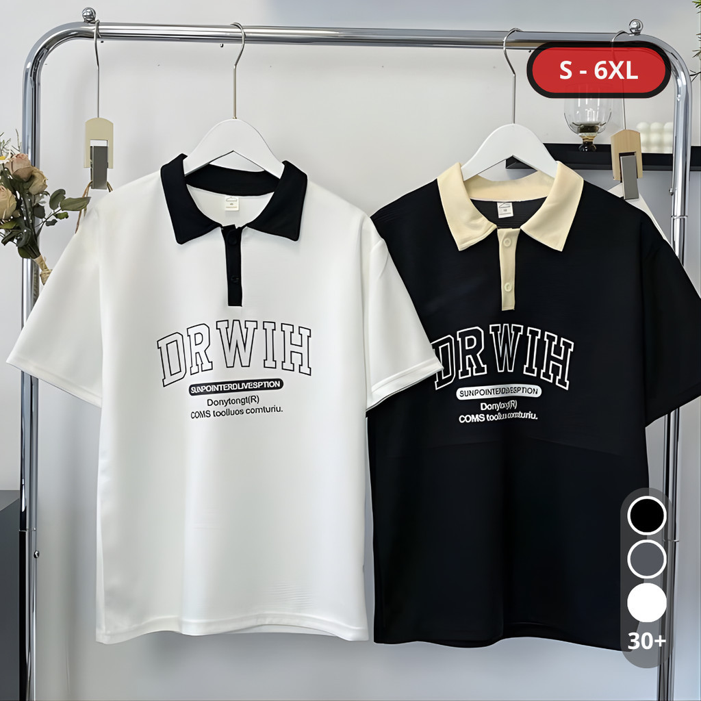 Baju Atasan Kaos Lengan Pendek Polo Shirt Kerah Pria Jumbo Big Size XXXXXL-M Original Distro Premium