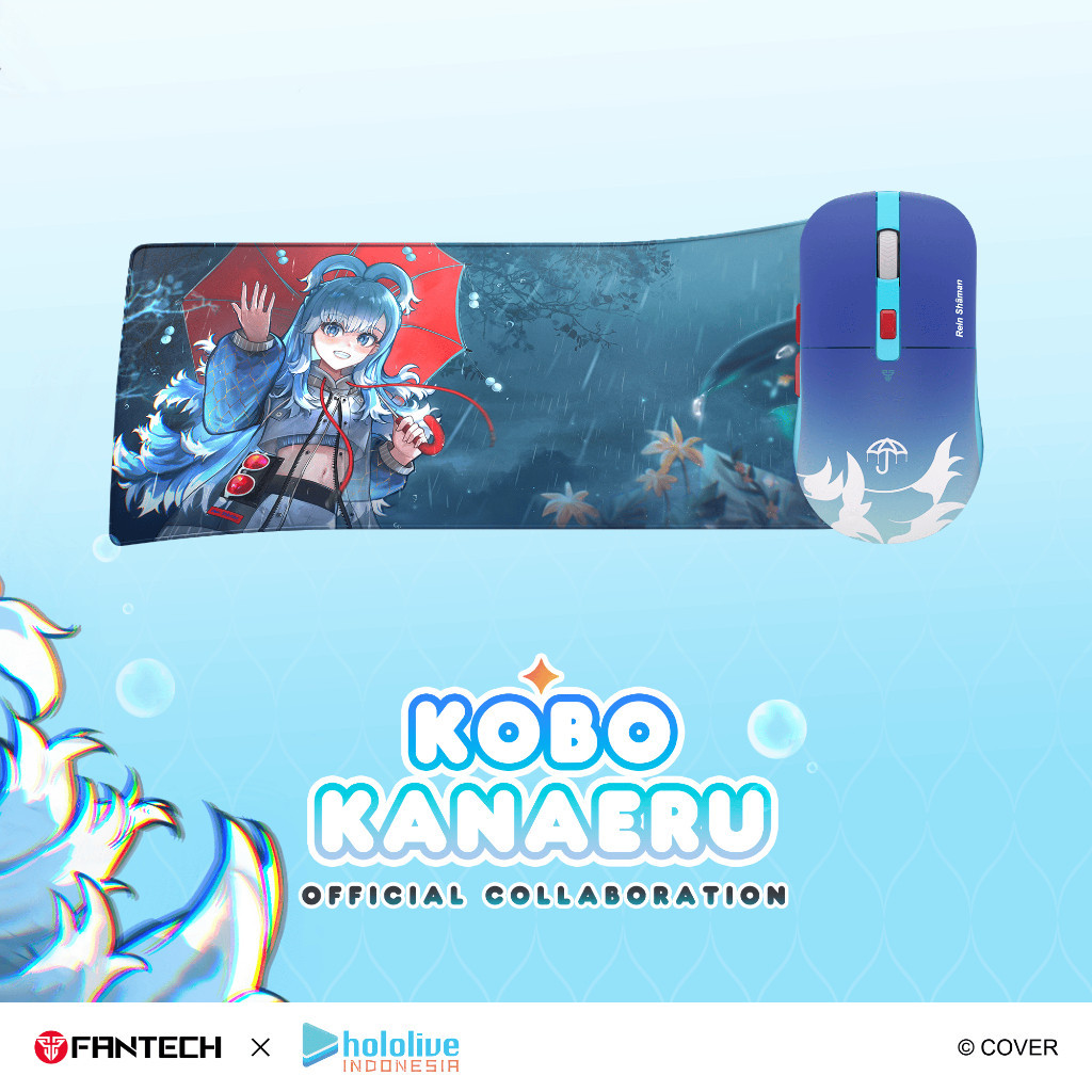 FANTECH x KOBO KANAERU HOLOLIVE EXCLUSIVE Limited Edition Deskmat MP905 & Mouse WG9 Gaming Wireless