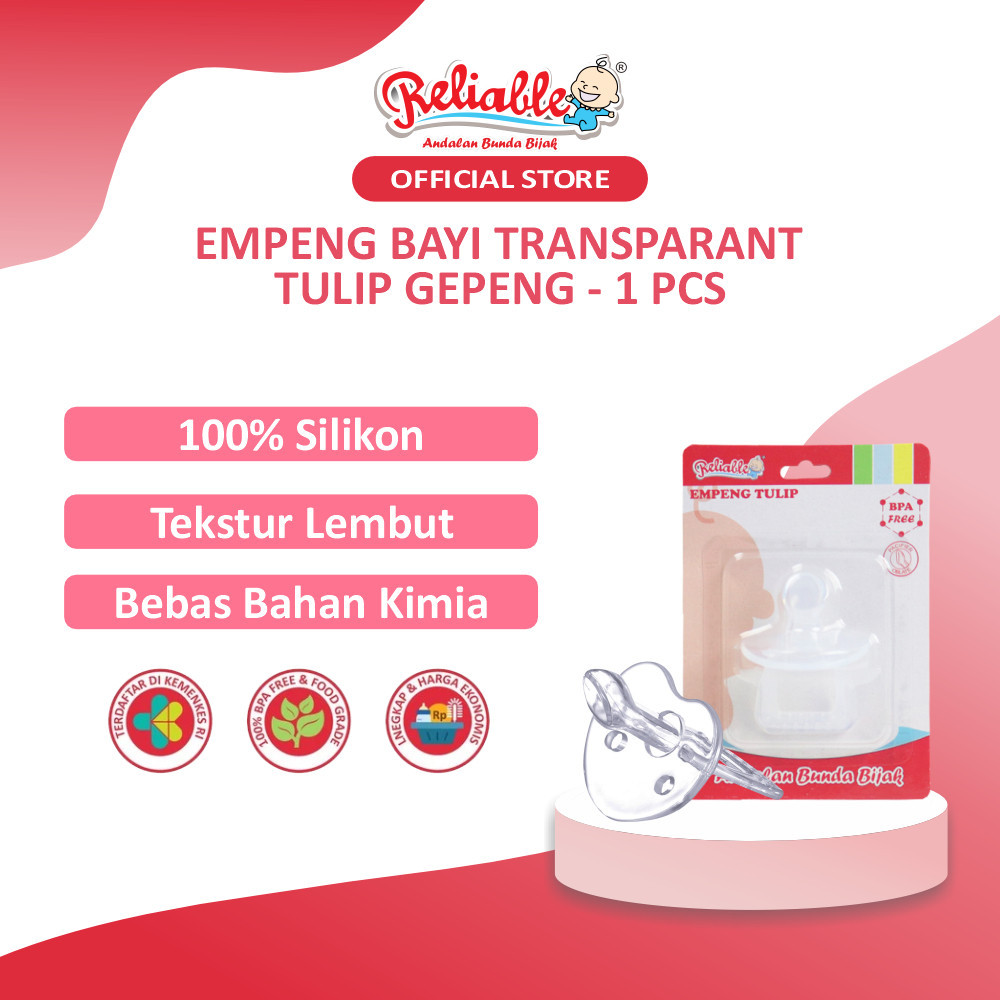 Reliable Empeng Bayi Dot Transparant - Tulip Gepeng